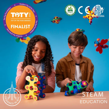 Clixo Crew 30 Piece Pack - The Flexible, Durable, Imagination-Boosting Magnetic Building Toy - Modern, Modular Designs for Hours of STEM Play.