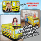 Pop Up Play Tent for Kids - My First Foldable Indoor & Outdoor Playhouse Vehicle Toys for Toddlers, Boys and Girls (School Bus)