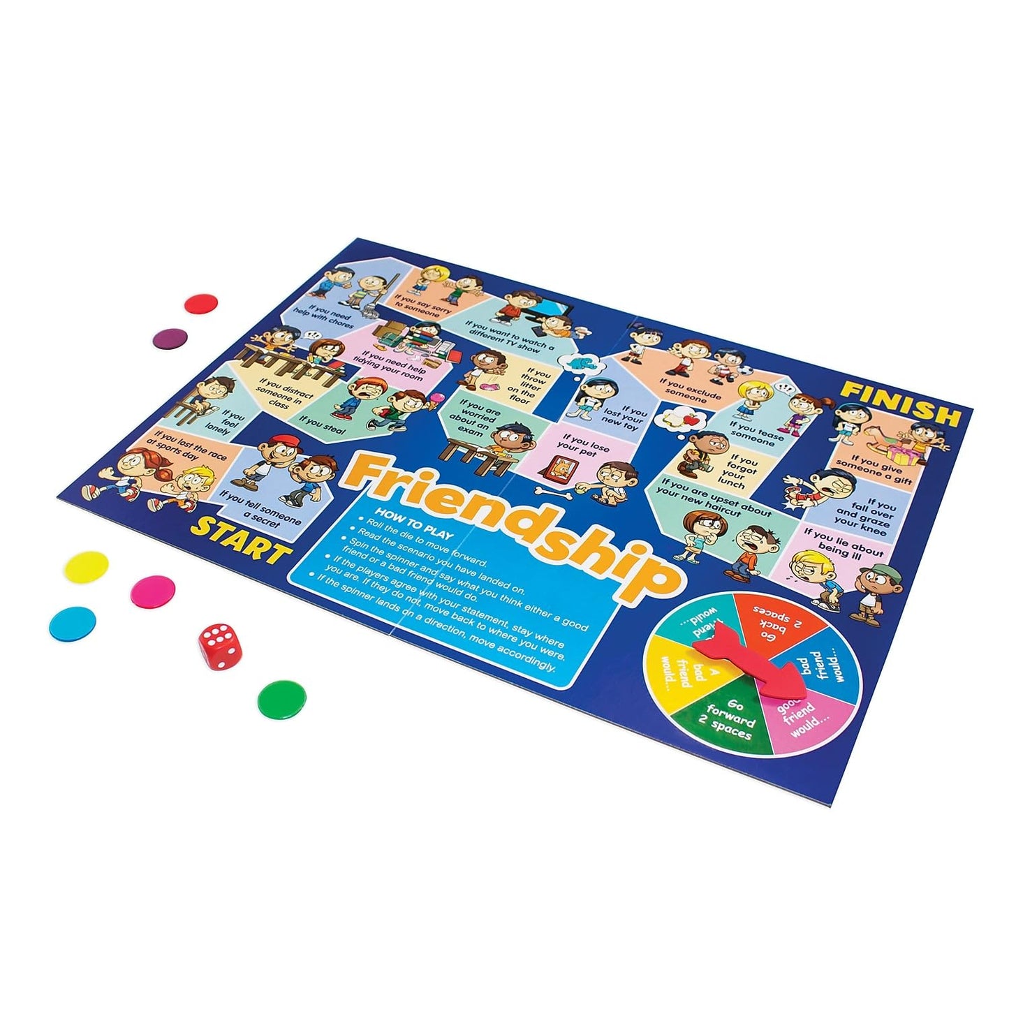 Junior Learning Social Skills Board Games, 4 Games, Ages 5-8, Empathy & Manners, Grade 1-2