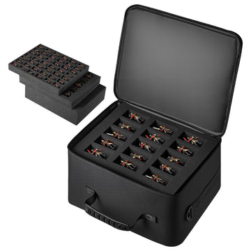 VEVOR Miniatures Storage Case for Warhammer 40k, Fits 500-750 Scale Models, Wooden Miniatures Display Holder with 5 Tray, Clear View Miniature