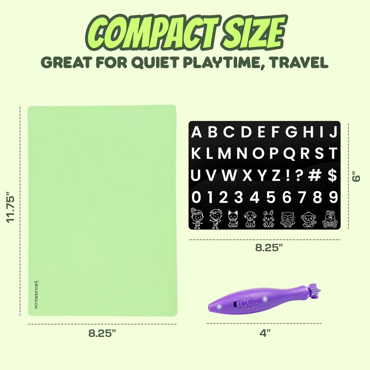 GlowBoard Light Drawing Pad by Bolderglow - Double-Sided Glow-in-the-Dark Board | Reusable Light Pen Art Board with No Mess or Cleanup