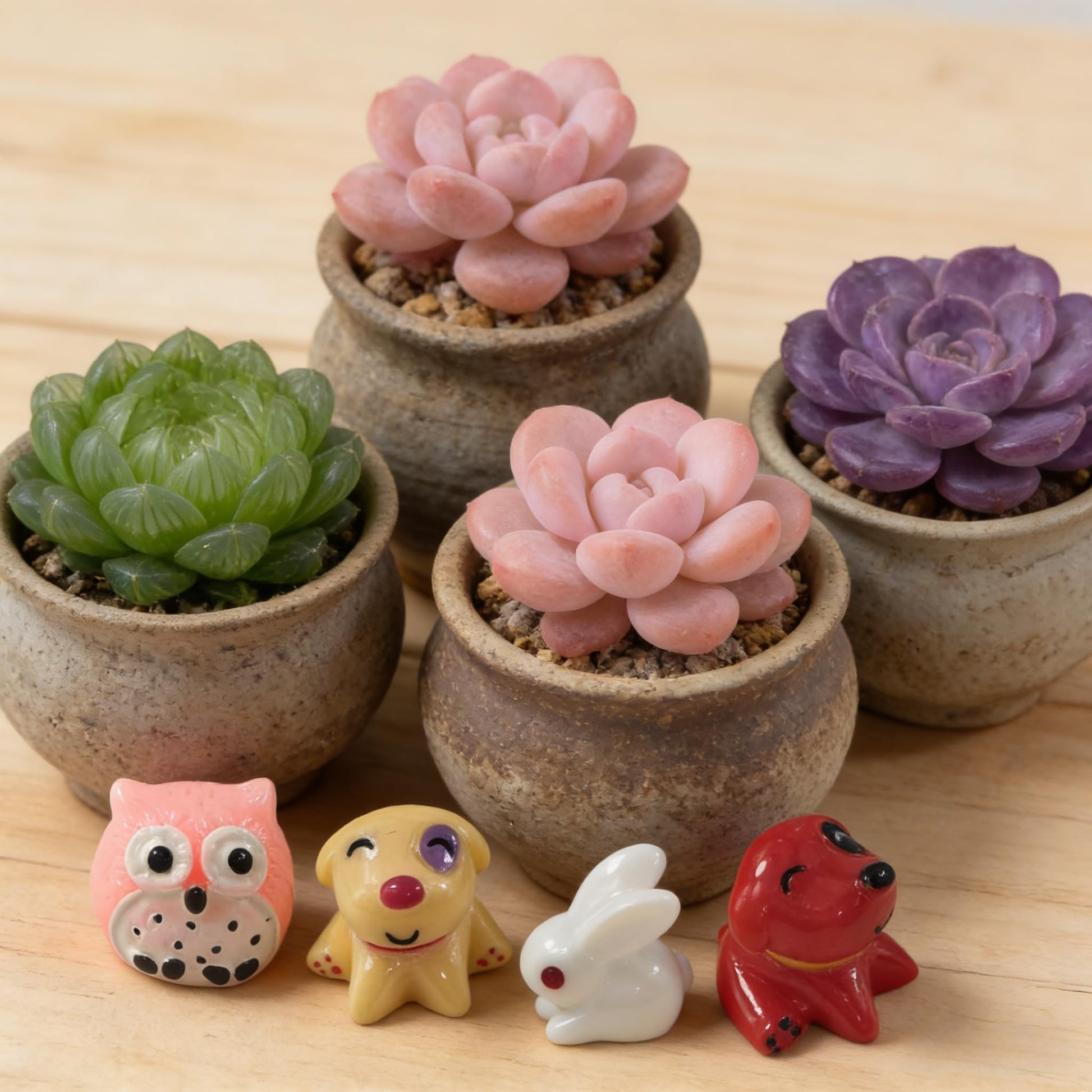 EMiEN 74 Pieces Mini Animals Miniature Ornament Kits,Tiny Animals Figurines,Garden Accessories,Bonsai Craft Decor