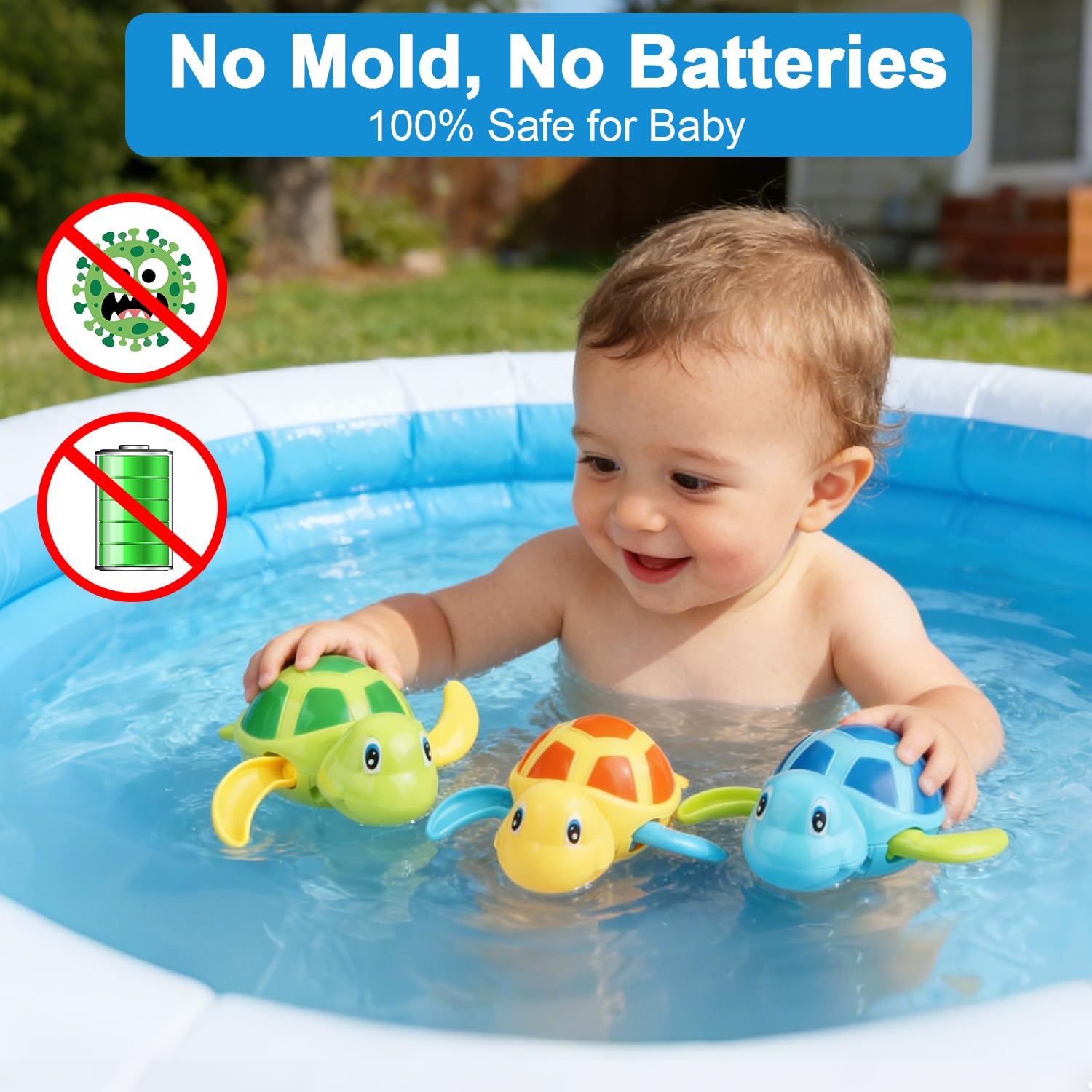 Bath Toys for Toddlers 1 2 3 4 5 Years Old,Pool Toys for Kids,Baby Funny Wind Up Swimming Turtle Bath Toy,Cute Floating Bathtub Water Toys,Gift