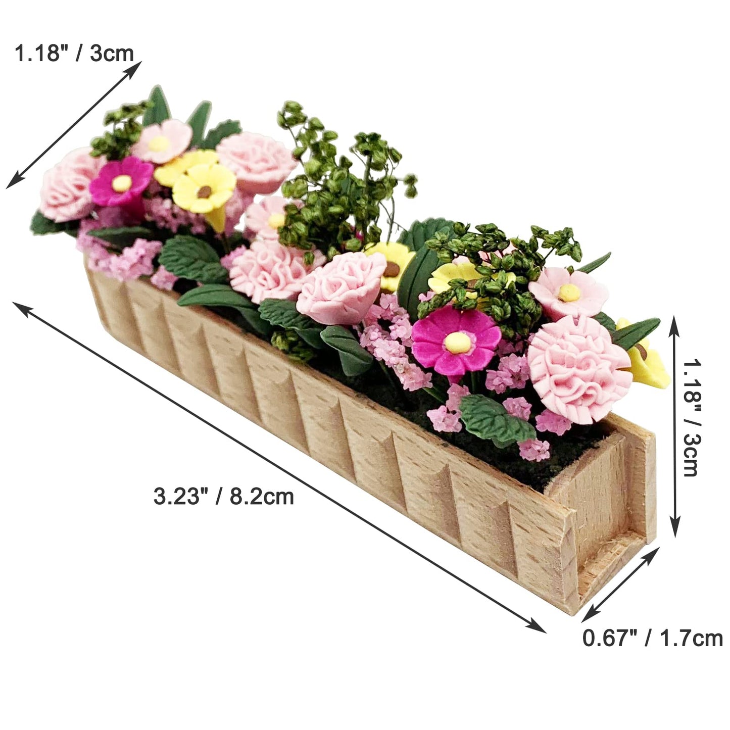 Miniature Potted Plant Flower Colorful 1:12 Mini Dollhouse Fairy Garden Bonsai Plant Clay Model Micro Landscape Decoration