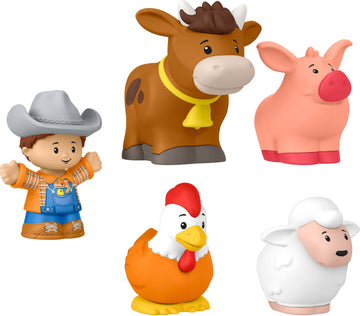 Fisher-Price Little People Farmer & Animals Figure Pack - Farm Playset with Cow, Chicken, Pig & Sheep | Toddler Friendly Pretend Play Set