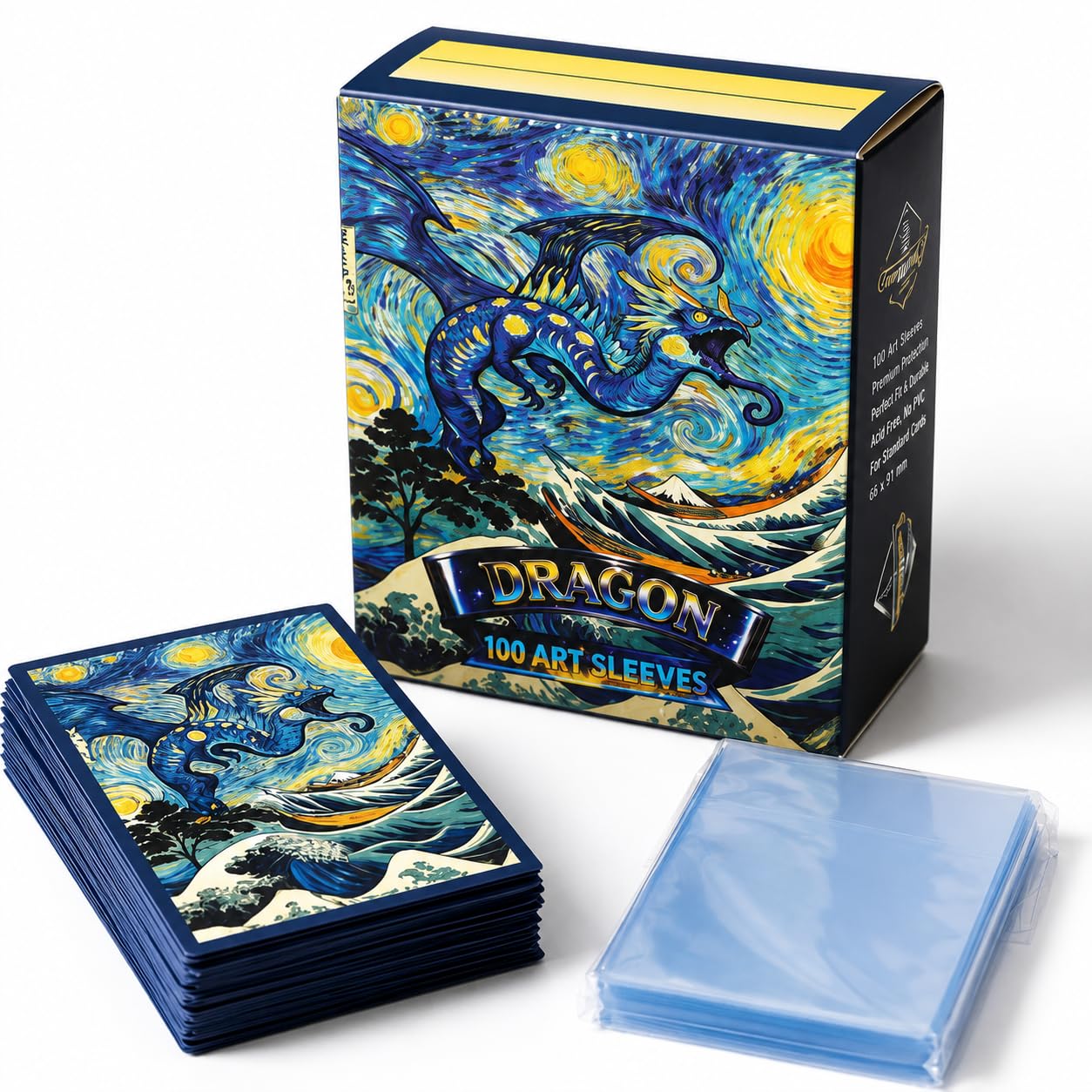 GuarditechProX 100+100 Double Sleeve Bundle - Matte Art Card Sleeves & Tight Fit Inner Sleeves, Acid-Free Standard Size Deck Protectors with Storage