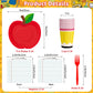 96 Pcs Back to School Plates and Napkins Set - Apple Disposable Tableware Kit, including Paper Plates, Napkins, Cups and Forks for All Grades First