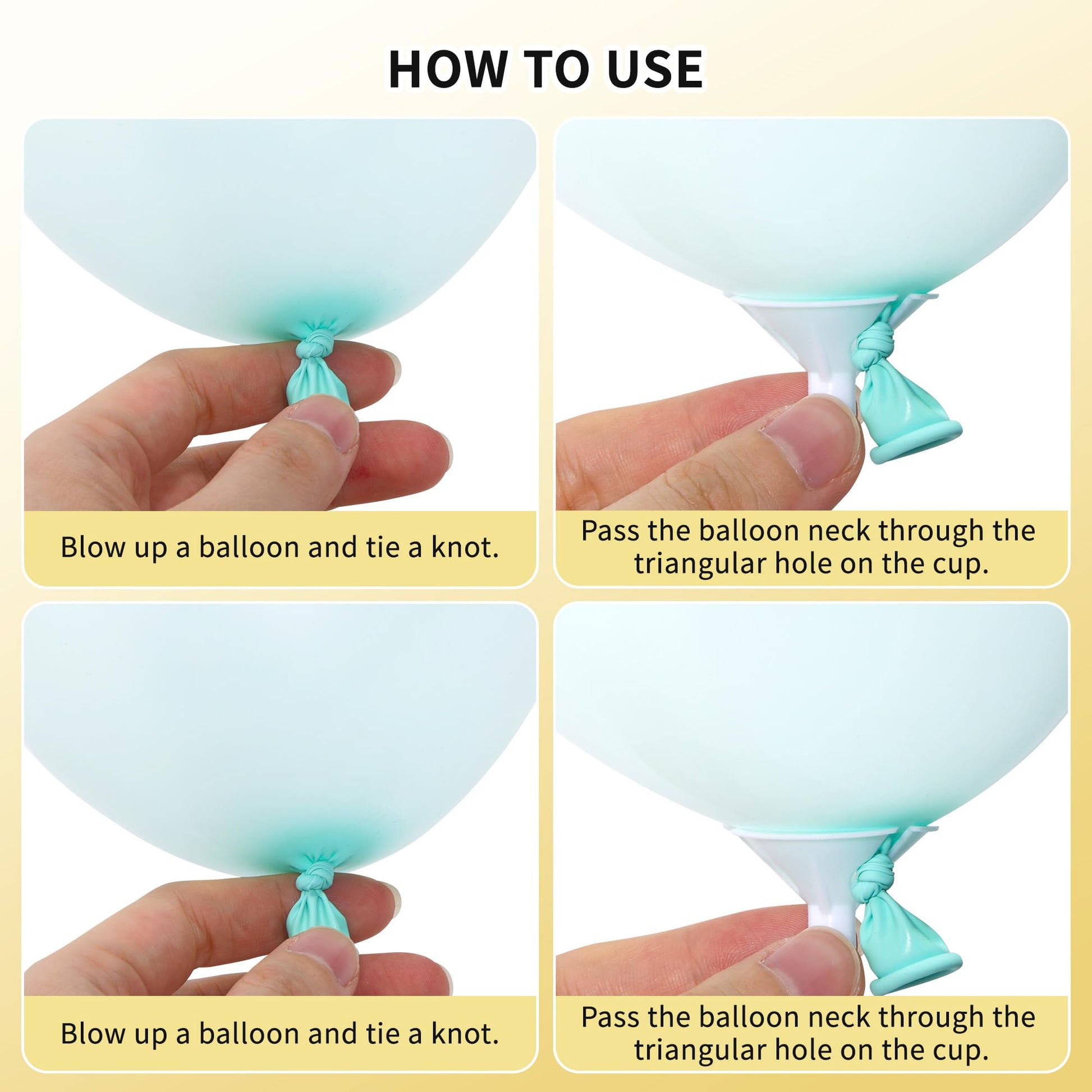 Pllieay 50 Pieces Balloon Sticks, Plastic White Balloon Stick with Cups