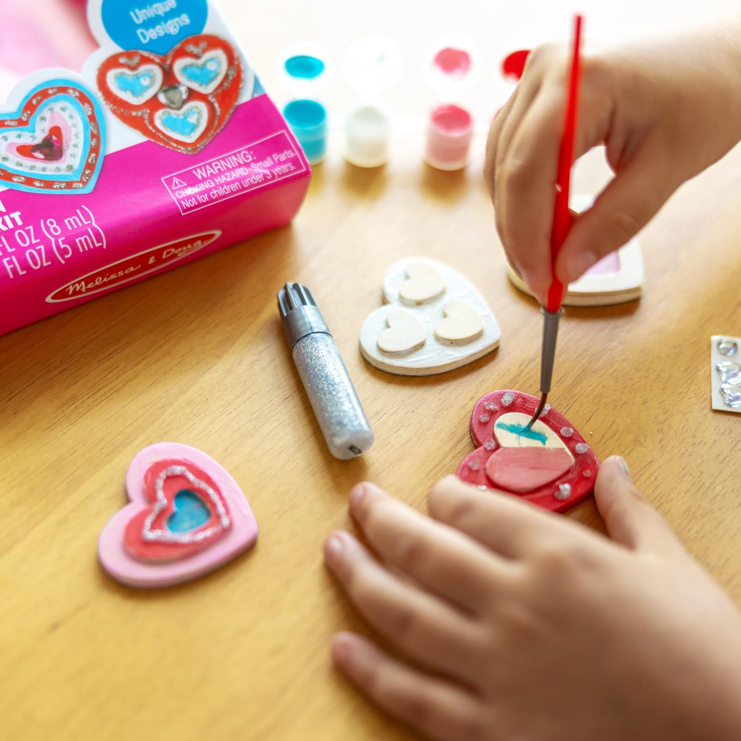 Melissa & Doug Decorate-Your-Own Wooden Magnets Craft Kit Bundle (12 Magnets) - Wood Crafts for Kids, Preschool Toys, and Learning Resources for Ages