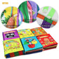 teytoy My First Soft Book, 6 PCS Nontoxic Fabric Baby Cloth Books Early Education Toys Activity Crinkle Cloth Book for Toddler, Infants and Kids