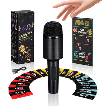 2026 Grab Microphone Game with Real Microphone, 2-10 Players -Singing Party Game for Adults, Family, Teens, 250 Lyric Challenge(135 Cards), Fun Music
