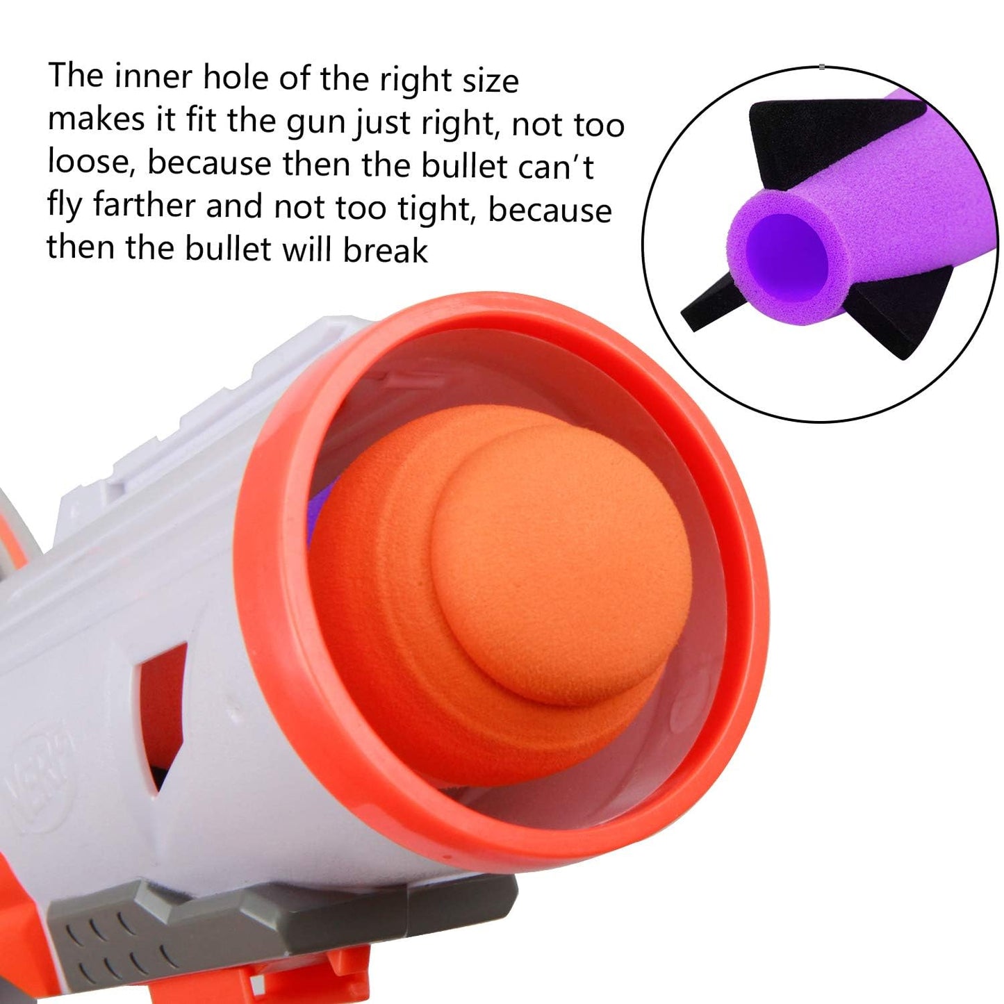 Ruibytree 6 Packs Mega Missile Refills for Nerf N-Strike Elite, Purple