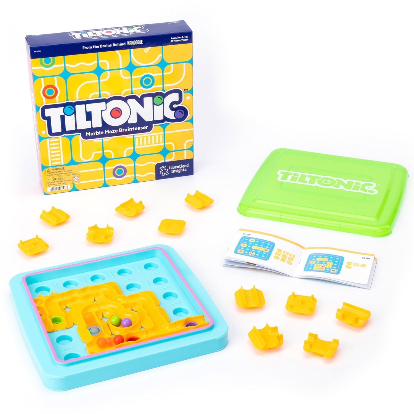 Educational Insights Tiltonic Marble Maze - Marble Circuit Board for Kids, Brain Teasers for Kids 8-12, 3D Maze Puzzle, Single Player Puzzle Games