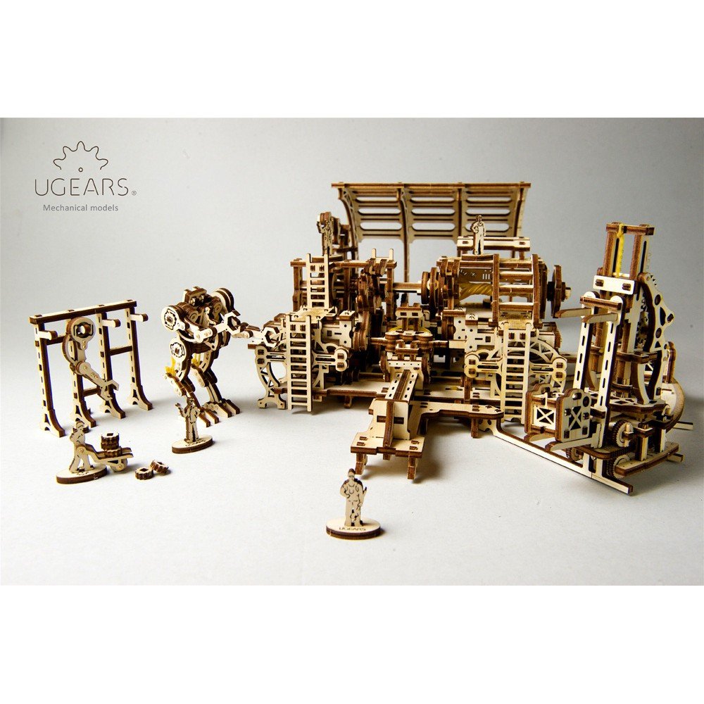 S.T.E.A.M. Line Toys UGears Mechanical Models 3-D Wooden Puzzle - Mechanical Robot Factory