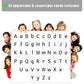 Attractivia Magnetic Big Alphabet ABC Flash Cards - 52 Sturdy Uppercase & Lowercase Large Letters, Black - for Classroom Teachers, Homeschool, ESL