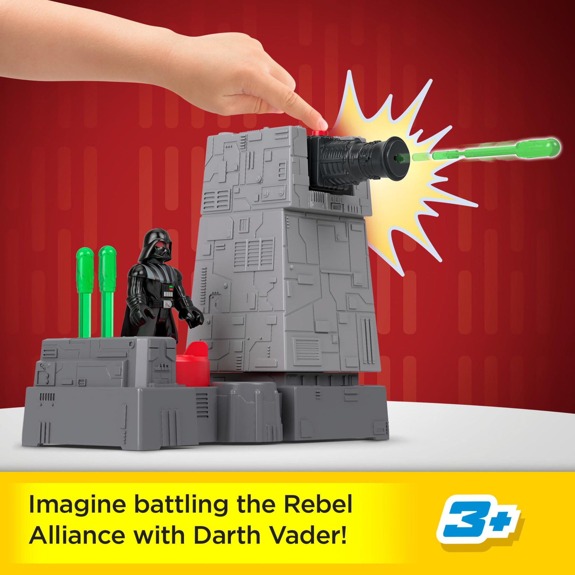Fisher-Price Imaginext Star Wars Toys Death Star Turret Cannon with Darth Vader Metal Character Key for Kids Ages 3+ Years