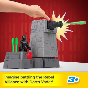 Fisher-Price Imaginext Star Wars Toys Death Star Turret Cannon with Darth Vader Metal Character Key for Kids Ages 3+ Years