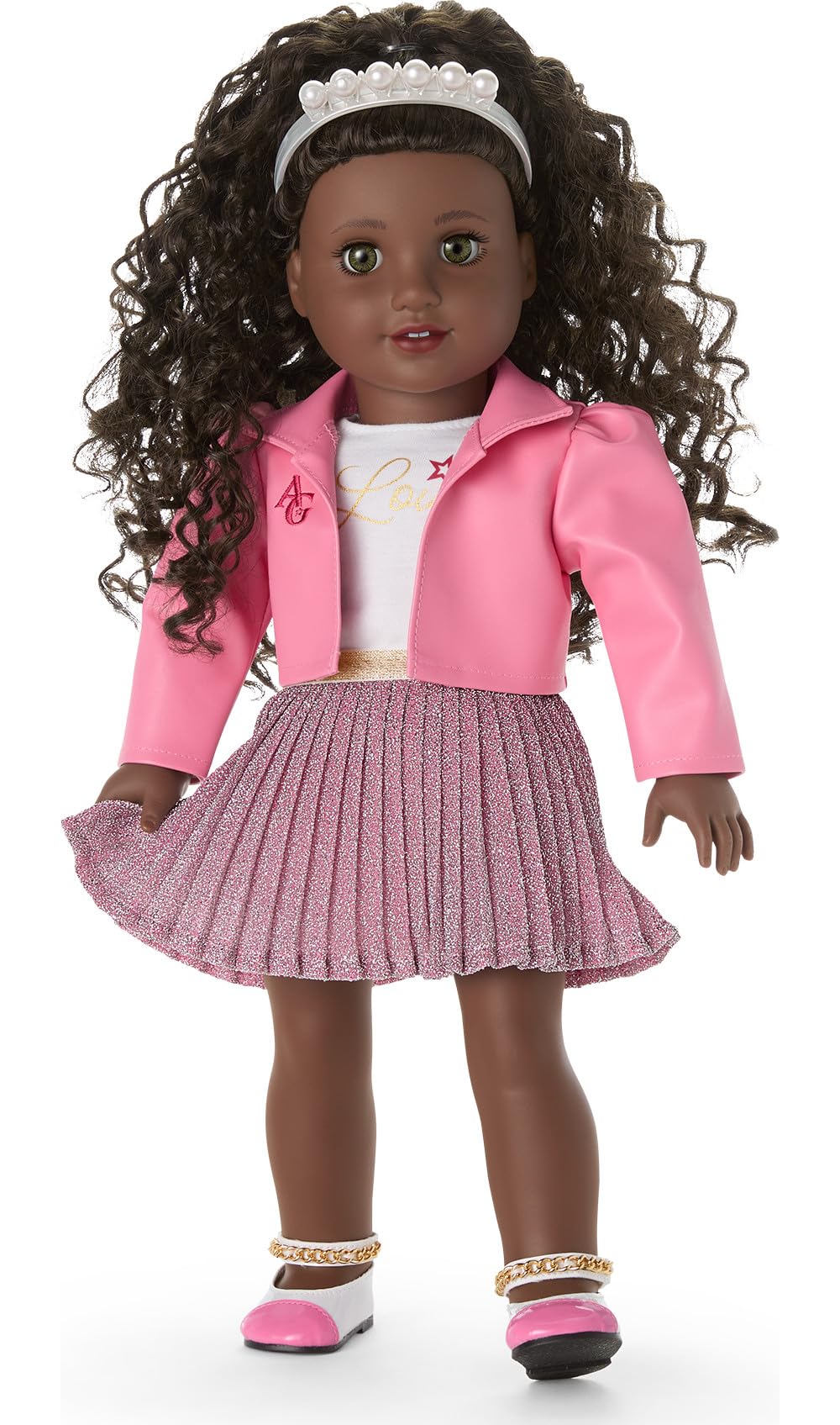 American Girl Truly Me 18-inch Doll Celebrity Chic Outfit with Jacket, Top, Skirt, Flats, and Ankle Straps, for Ages 6+