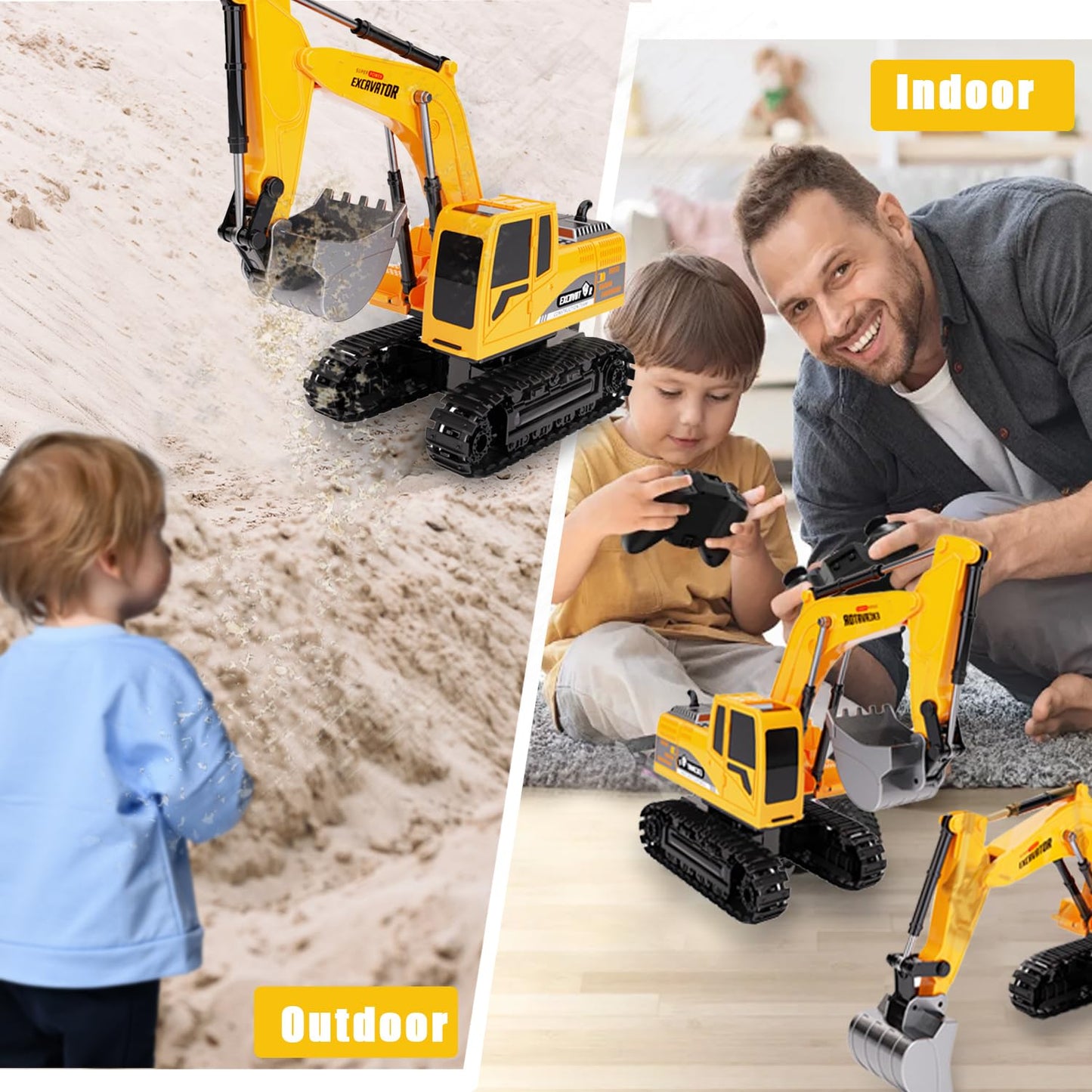 Remote Control Excavator,Toy Digger Remote Control Digger Excavator Toys,Engineering Sand Digger Construction Vehicle Toy RC Excavator Toy Cars