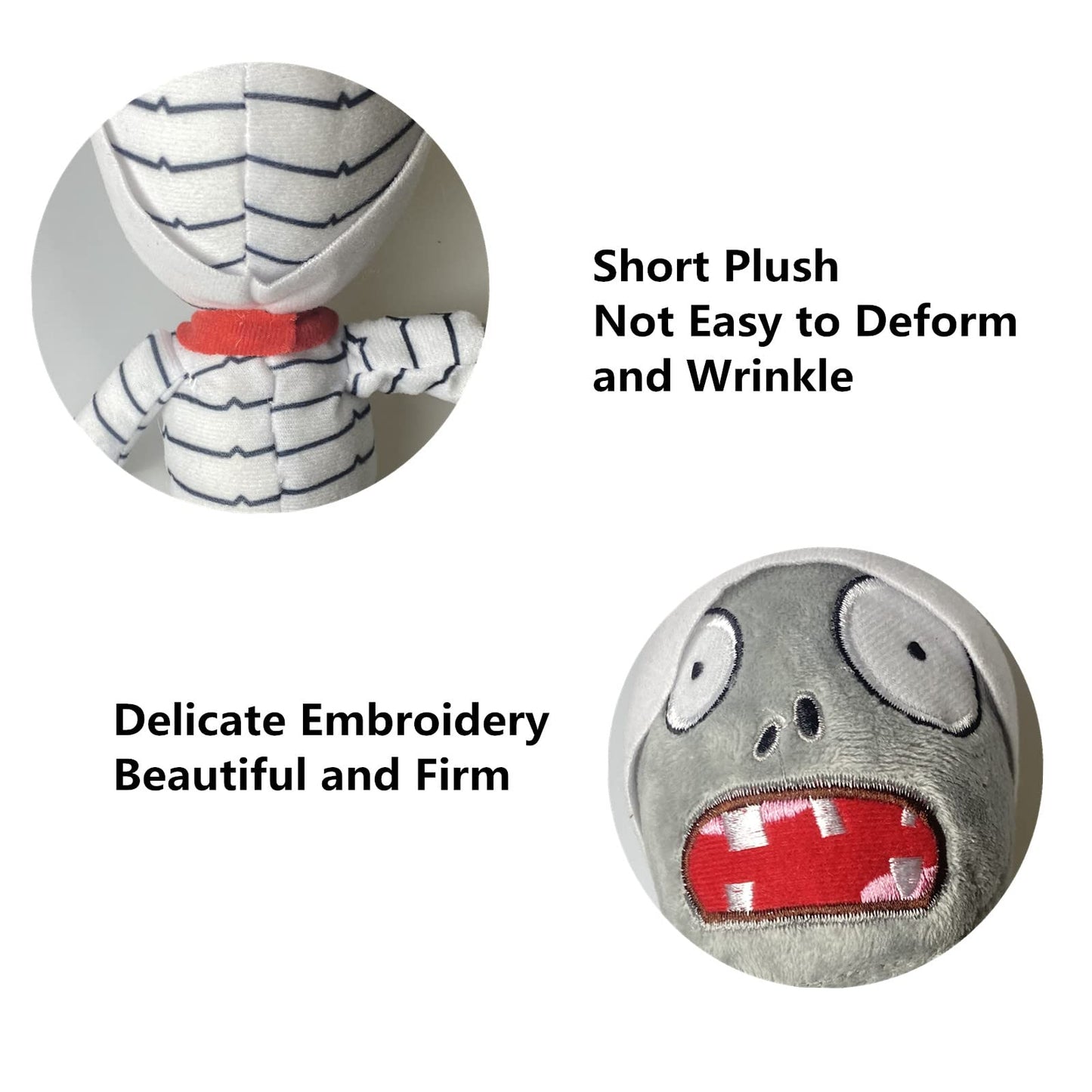 BASHERISE 3 PCS PVZ Plush Sets Toys Stuffed Soft Figure Doll Qigong Zombes, Mummy Zombies, Bullet Zombies Great Gift for