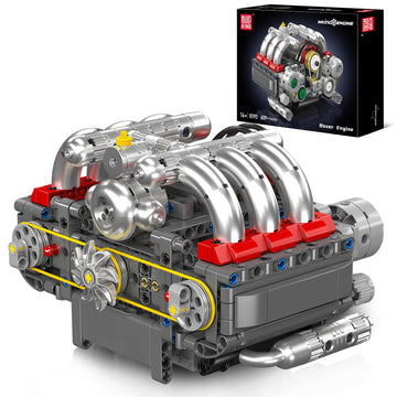 Mould King 10193 Boxer Engine Model Kit that Runs - Build Your Own Mini Car Engine Replica, Build Blocks Set for Adult/Model (609 Pcs)