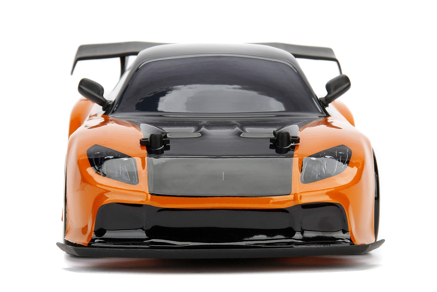 Jada Toys Fast & Furious Han’s Mazda RX-7 Drift RC Car, 1: 10 Scale 2.4Ghz Remote Control Orange & Black, Ready to Run, USB Charging (Standard)