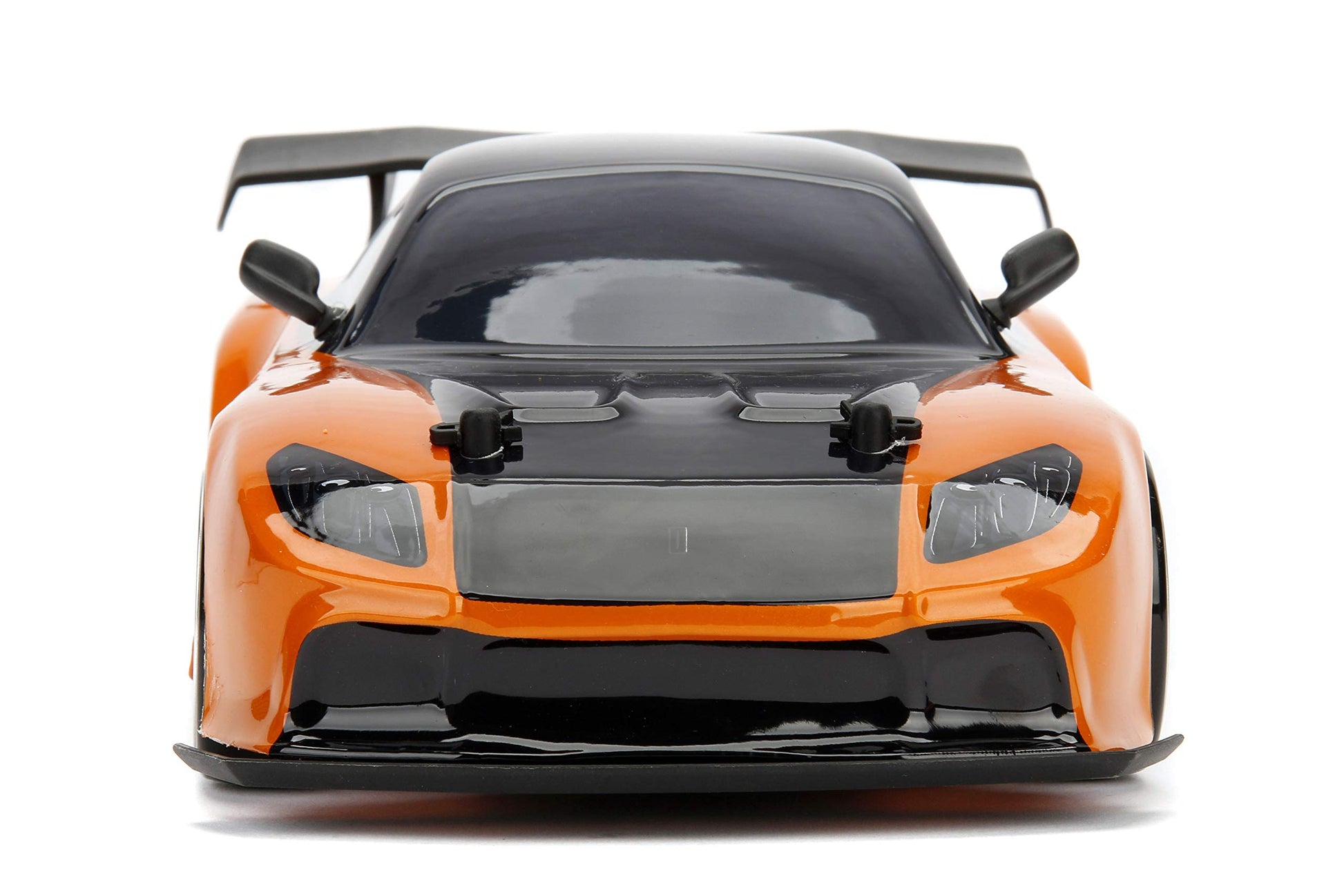 Jada Toys Fast & Furious Han’s Mazda RX-7 Drift RC Car, 1: 10 Scale 2.4Ghz Remote Control Orange & Black, Ready to Run, USB Charging (Standard)