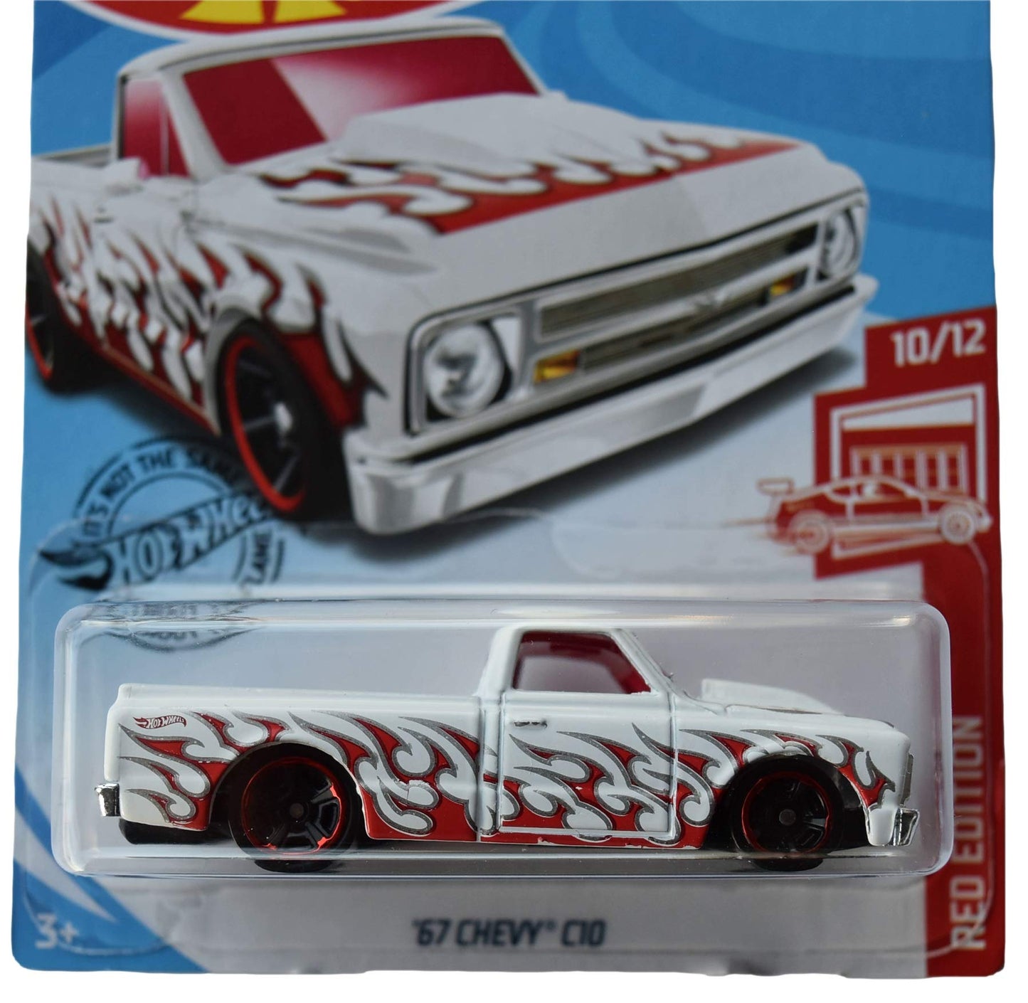 Hot Wheels Red Edition 10/12 '67 Chevy C10 176/250, White with Flames