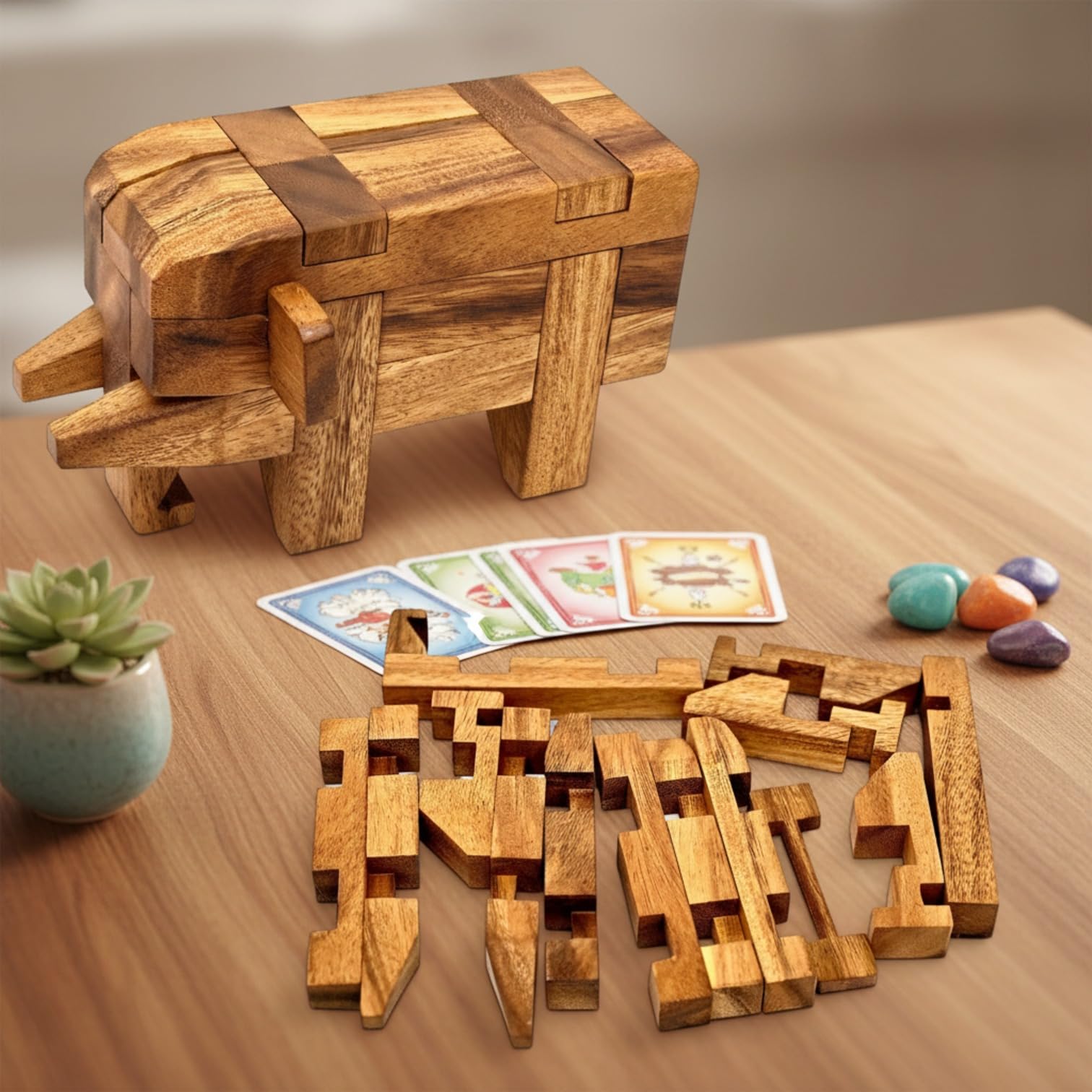 Elephant Kumiki Large - 3D Brain Teaser Wooden Puzzle