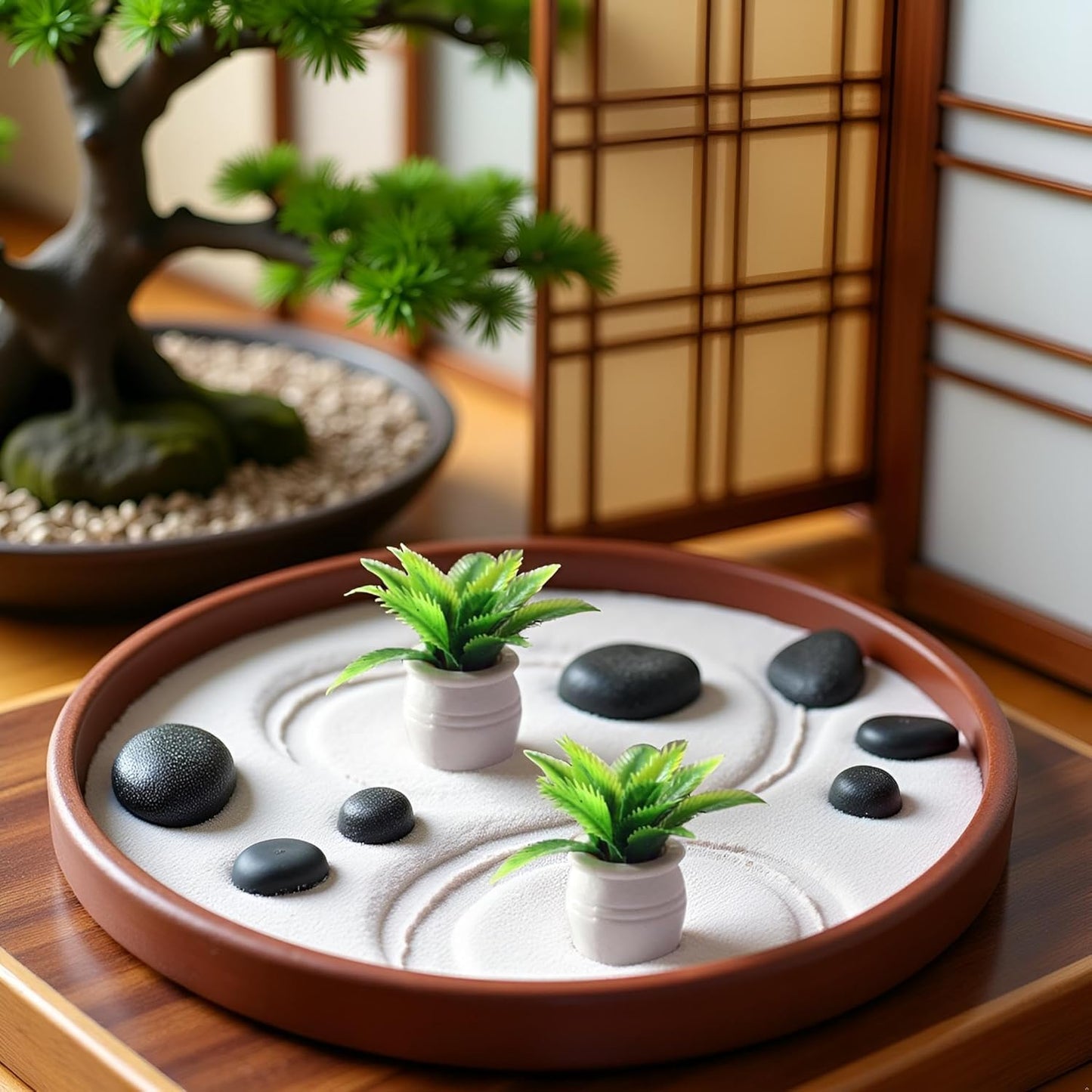 2 Pcs Dollhouse Decoration Plant Pots Miniature Green Potted Bonsai Model Dollhouse Accessories Decor,1:12 Scale Doll House Miniature Plant Model, DIY