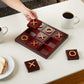 Juvale Tic Tac Toe Board Game - Outdoor Table Games for Patio & Indoor Tabletop Play - Portable Board & Storage Box - 9.5 x 9.5 in, Cherry Red Solid