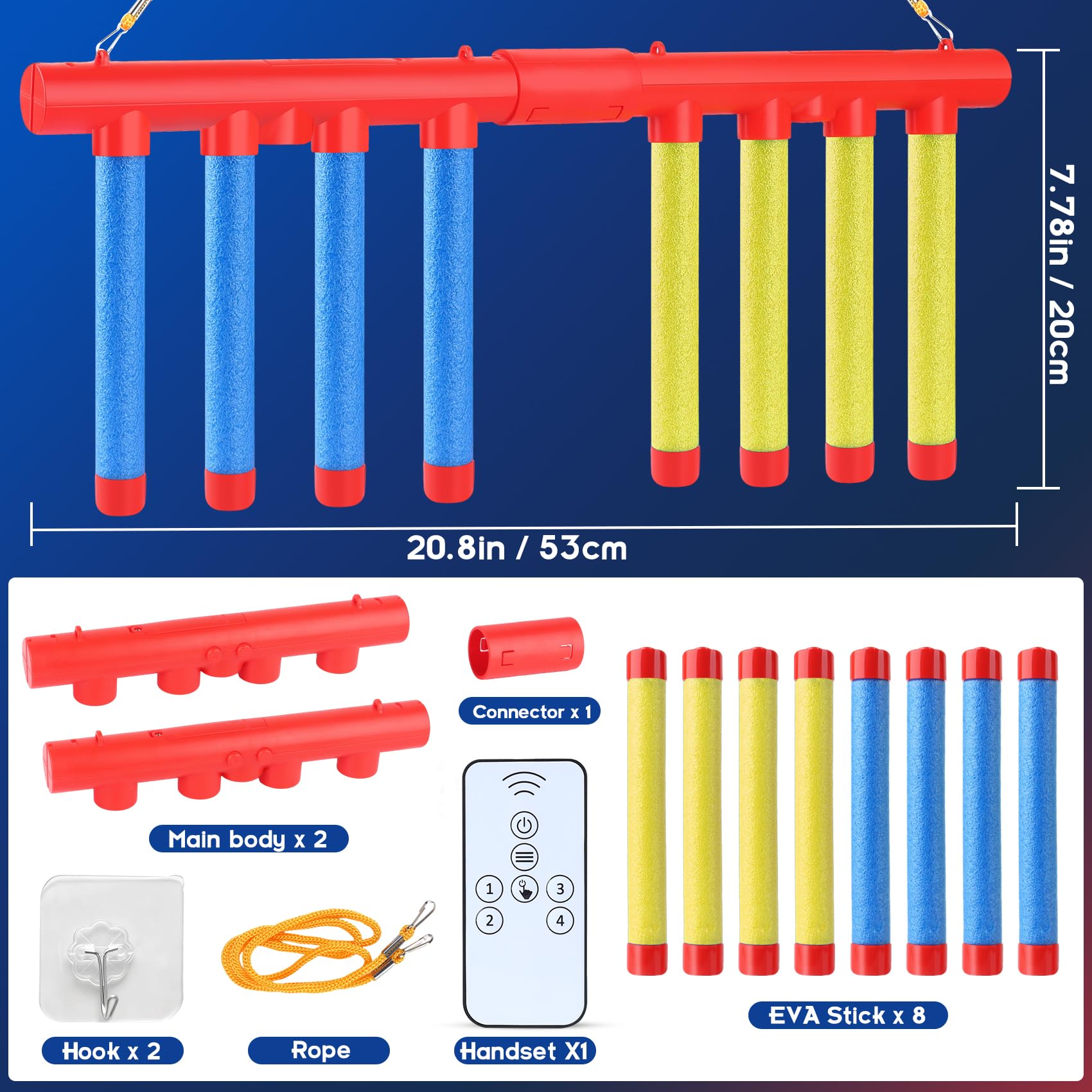 ATG Reflex Drop Sticks Challenge Game - Remote Control, 3 Adjustable Speed Modes, Solo/Dual Play - Hand-Eye Coordination & Reaction Training Toys