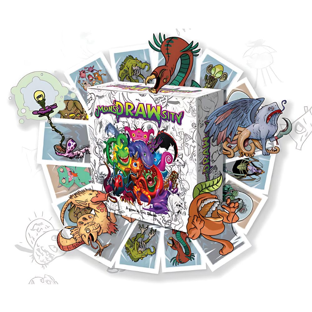 Deep Water Games MonsDRAWsity, Drawing Party Game Based on Verbal Description, Take Turns Describing & Drawing a Bizarre Monster - Be The Player Whose