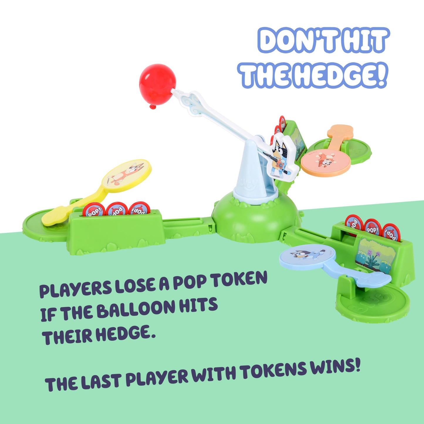 Bluey Keepy Uppy Game, Motorized Toddler Game with Bingo and Chilli Character Paddles, Games for 4+ Year Olds