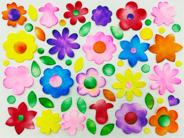 Roylco Blots of Flowers - Pre-Cut Blank Floral Shapes for Classroom Crafts & Learning Activities, Unique Blot Paper for Watercolor & Marker Art - Easy