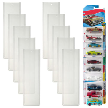 10 Pcs Display Case for Packaged Model Cars - Holds Up to 100 Cars, Compatible with Hot Wheels Packaged Toy Organizer Diecast Blister Wall Display