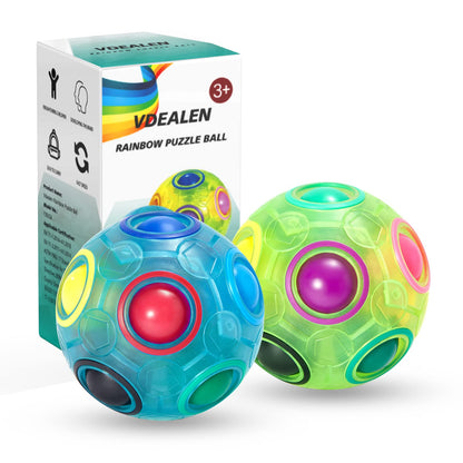 Vdealen Magic Rainbow Puzzle Ball, Fidget Ball Puzzle Brain Teaser Fidget Toy for Boys & Girls- Birthday Party Valentines Easter Christmas Stocking