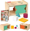 Fisher-Price Wood Montessori Toy Object Permanence Box Sort & Find, American Montessori Society Seal of Excellence, Wooden Shape-Sorter Learning