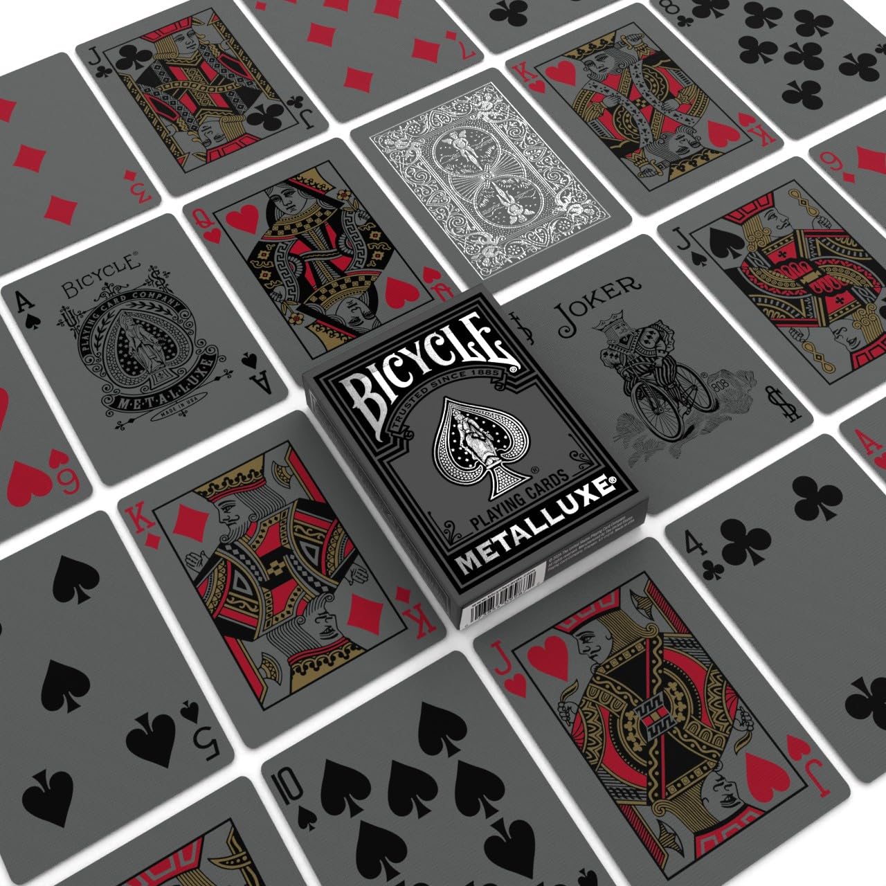 Bicycle Black and Silver Metalluxe Playing Cards - Premium Foil Metalluxe Deck- Classic Poker Size, Collectible Luxury Design, Great for Game Night