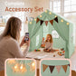 Little Dove Kids Play Tent with Star Lights & 2 Windows, Large Reading Nook & Playhouse for Indoor & Outdoor Use, Play Tent for Boys & Girls