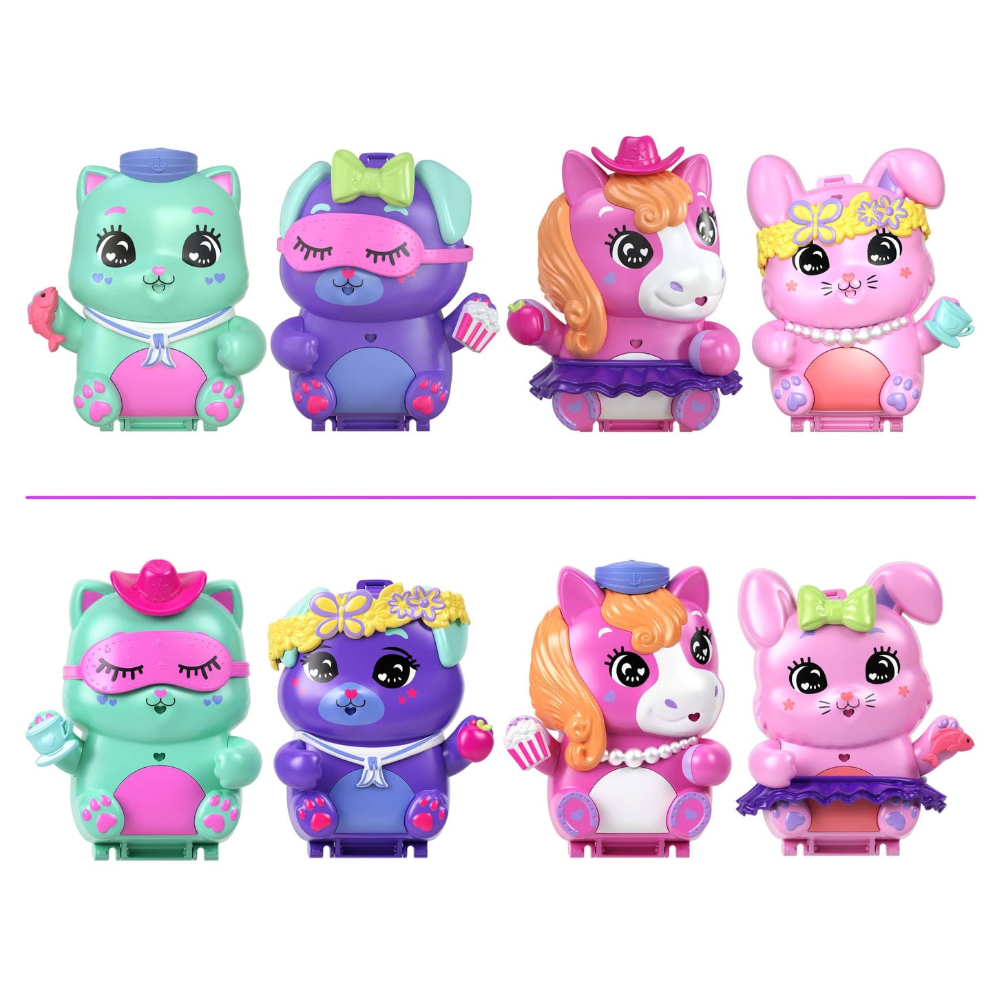 Polly Pocket Dolls and Playset, Pony Rodeo Compact, Travel Toy with 1 Micro Doll, Pet Horses, Food & Fashion Styling Accessories