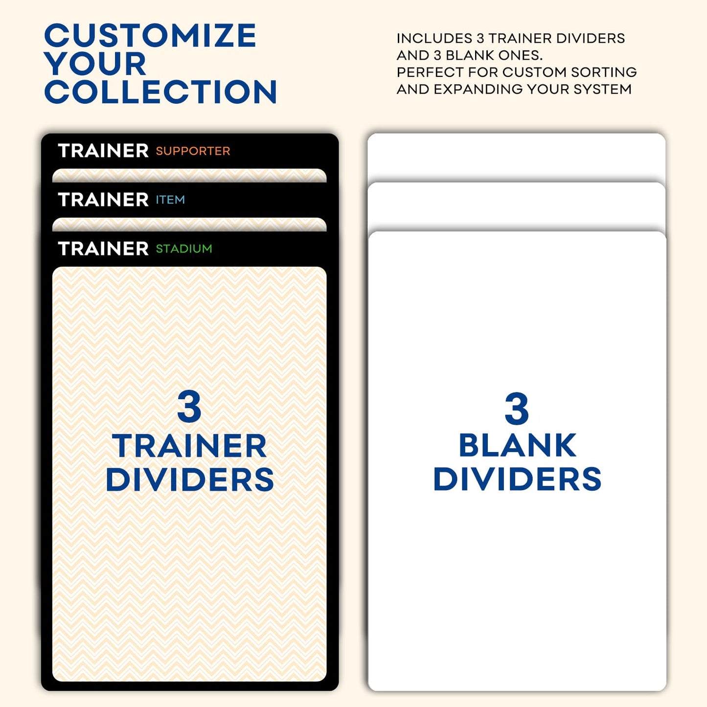 Trading Card dividers, Card Dividers for Storage Boxes, 54 Pieces
