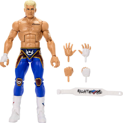 Mattel WWE Top Picks Elite Action Figure & Accessories Set, “The American Nightmare” Cody Rhodes 6-inch Collectible with Swappable Hands, Ring Gear &
