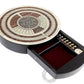 House of Cribbage - 10" Round Shape 4 Tracks Continuous Cribbage Board Rosewood/Maple - Push Drawer with Score Marking Fields for Skunks, Corners