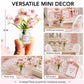 Pink Miniature Jasmine Flower in Vase Set, Dollhouse Décor, 1:6 or 1:8 Scale, Micro Landscape Decoration?Tiny Floral Arrangements for Micro?Dollhouse
