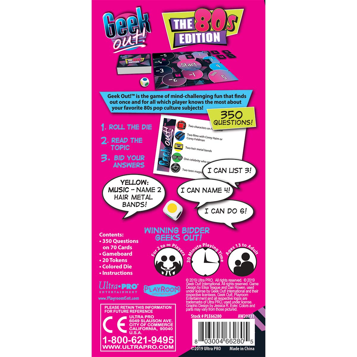 Geek Out! - 80's Edition, Pop Culture Party Game, Fun Bluffing Game for Adults, Family Friendly, Classic 80's Nostalgia, Social Game for 2+ Players