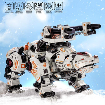 Microworld 3D Metal Puzzle, Mechanical White Polar Bear Metal Model Kits, DIY Challenging Laser Cut Brain Teaser Jigsaw Puzzle Collection Home Decor