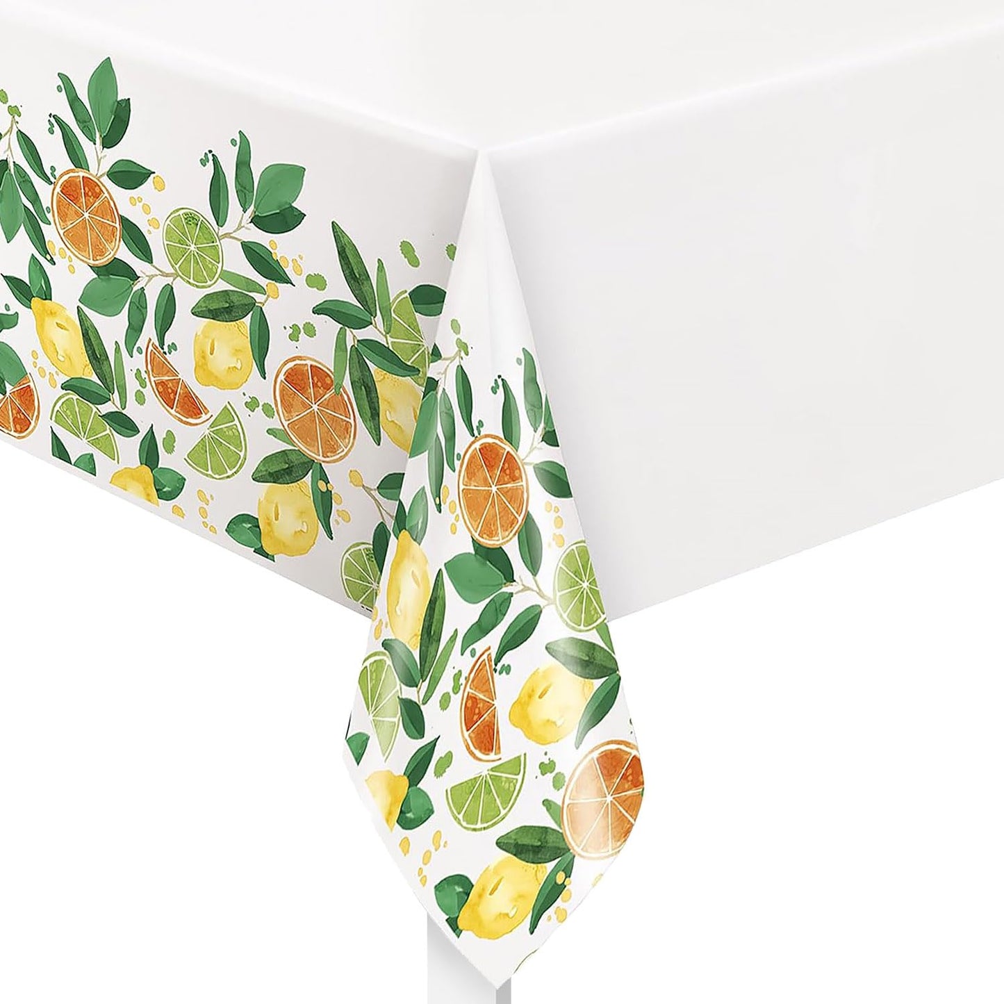 Citrus Fruit Rectangular Table Cover (54" x 84") - 1 Pc. | Vibrant & Durable Plastic, Perfect For Summer Parties, Tropical Themes, BBQs & Picnics