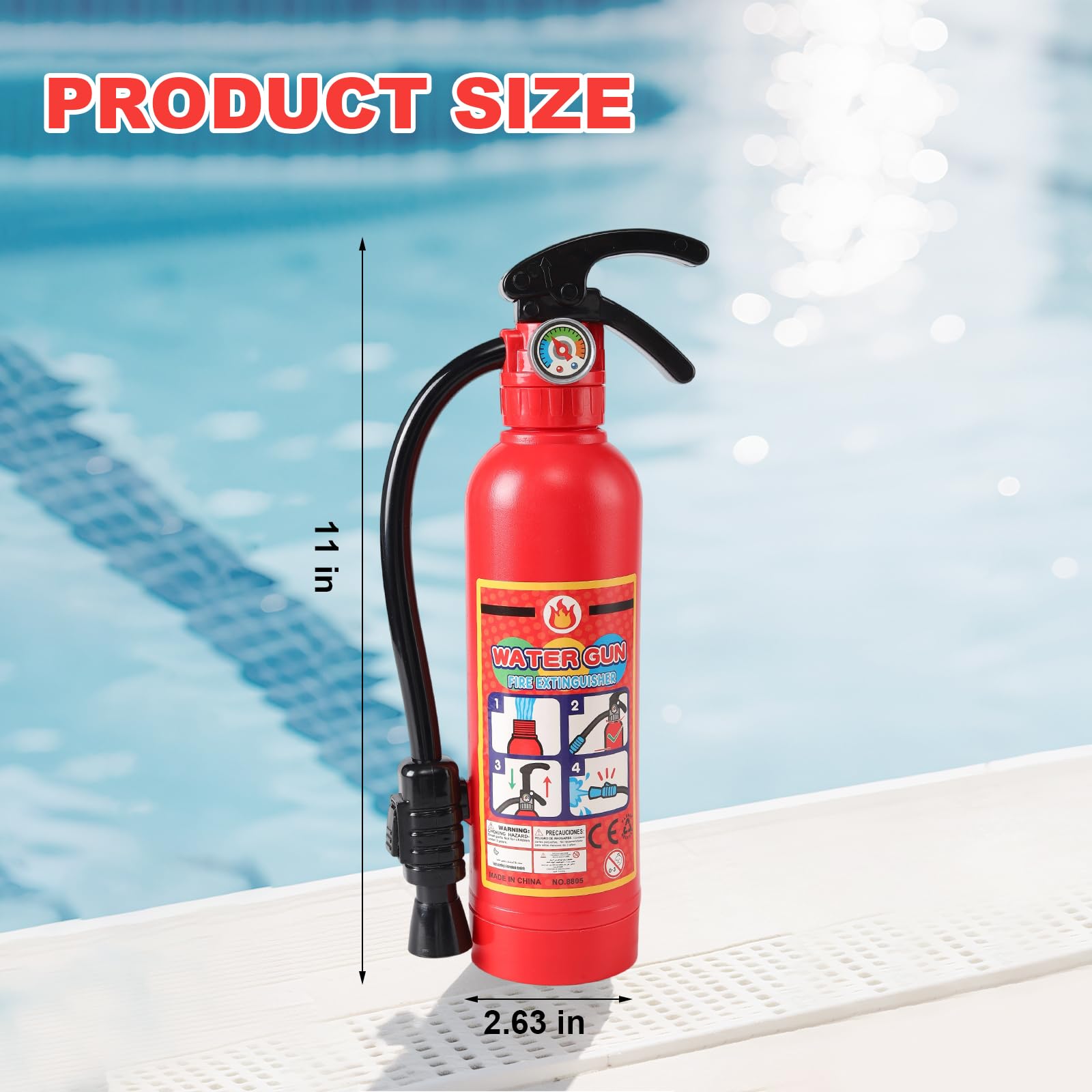Water Gun for Kids, 2 Pack Fire Extinguisher Water Squirt Toys, 550CC Super Range Summer Gift for Swimming Pool Beach Outdoor Water Fighting Play