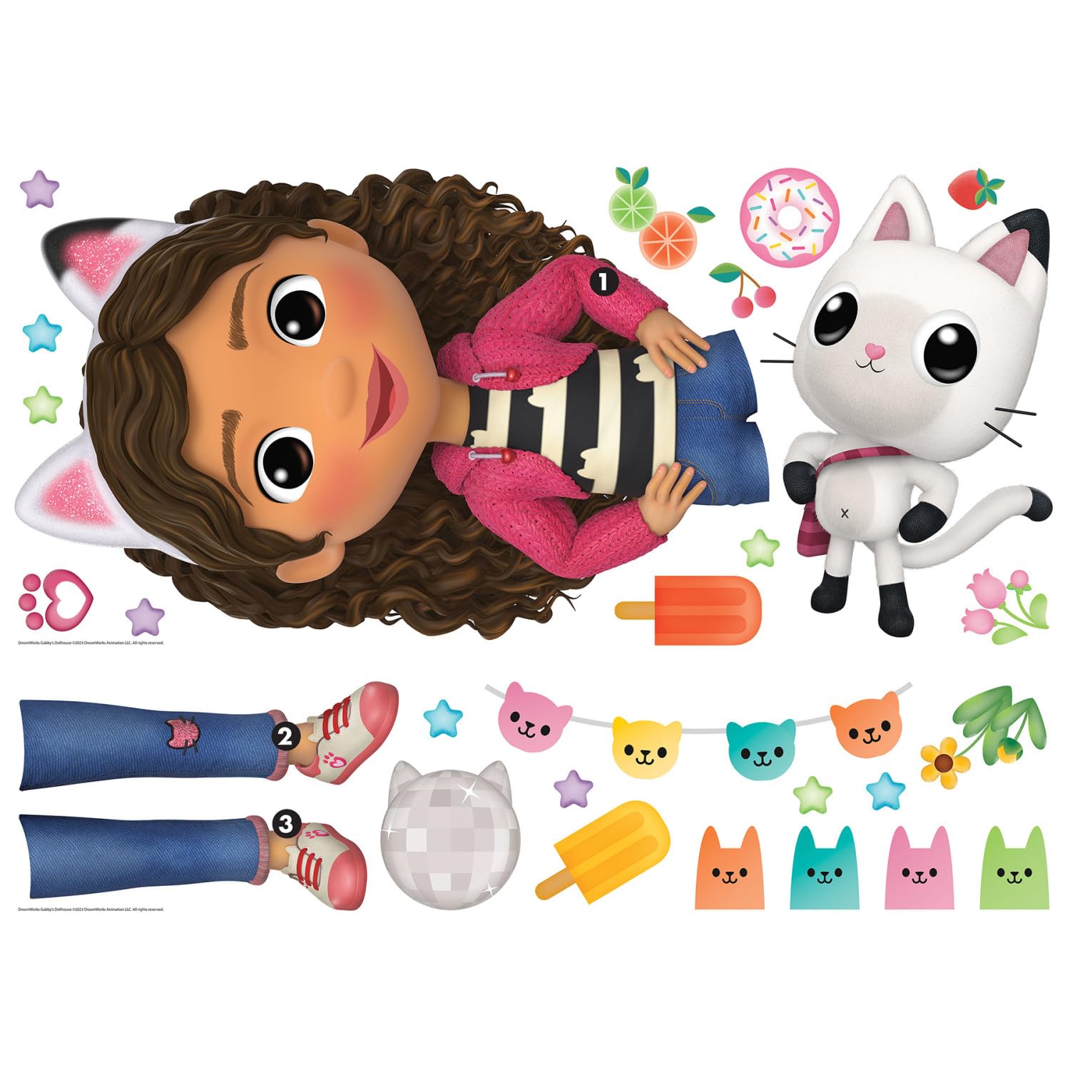 RoomMates Gabby's Dollhouse Character Giant Wall Decals